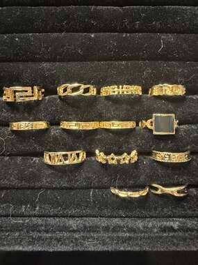 Assorted Gold-Tone Stackable Finger Knuckle Joint Midi Ring Set